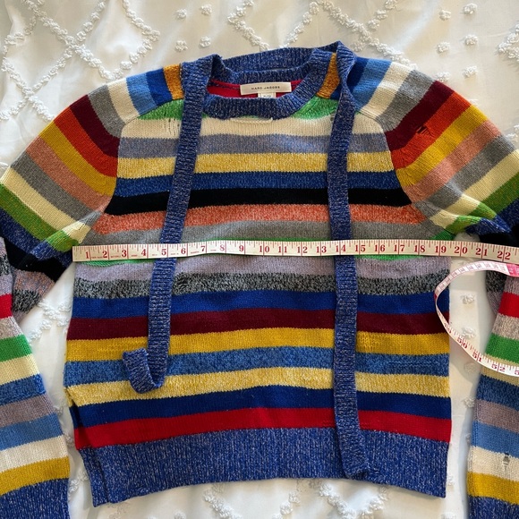 Mark Jacobs grunge colored striped rainbow, distressed sweater - Picture 10 of 13